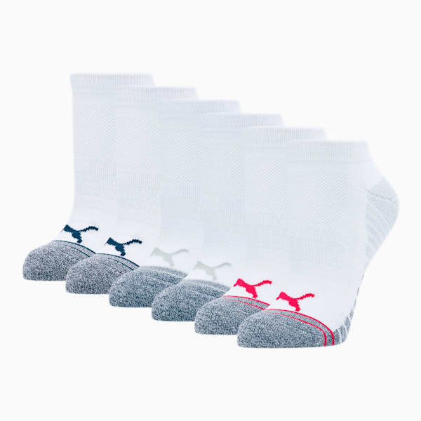 Women's Low Cut Socks [6 Pack], PINK / BLUE, extralarge